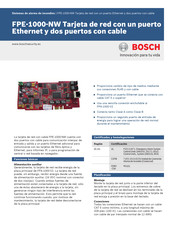 Bosch FPE-1000-NW Guia De Inicio Rapido