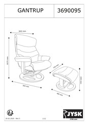 JYSK GANTRUP 3690095 Manual De Instrucciones