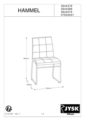 JYSK HAMMEL 3644374 Manual De Instrucciones