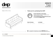 DHP Futon Grey Microfiber 2253419 Manual De Instrucciones
