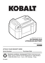 Kobalt 1051233 Manual Del Usuario