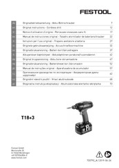 Festool T18+3 Manual De Instrucciones