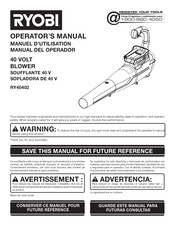 Ryobi RY40402 Manual Del Operador