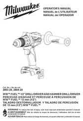 Milwaukee 2803-20 Manual Del Operador
