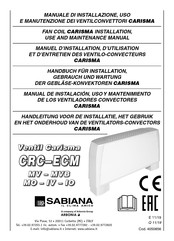 Sabiana CARISMA MV Manual De Instalación, Uso Y Mantenimiento