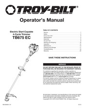 Troy-Bilt TB675 EC Manual Del Operador