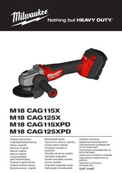 Milwaukee M18 CAG125X Manual Original