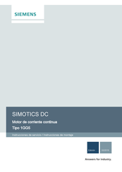 Siemens SIMOTICS DC 1GG5 Instrucciones De Servicio/Instrucciones De Montaje