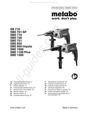 Metabo SBE 1100 Plus Manual Original