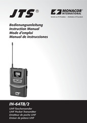 Monacor JTS IN-64TB/2 Manual De Instrucciones