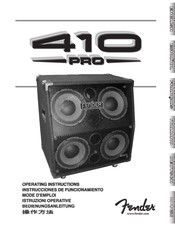 Fender Pro 410 Instrucciones De Funcionamiento