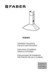 Faber TENDER TEND36BSV Instrucciones De Instalación Información De Uso Y Cuidado