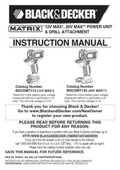 Black and Decker MATRIX BDCDMT112 Manual De Instrucciones