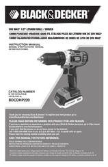 Black and Decker Lithium BDCDHP220 Manual De Instrucciones