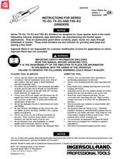 Ingersoll Rand TX-EU Serie Instrucciones