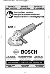 Bosch GWS9-45 Instrucciones De Funcionamiento Y Seguridad