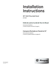 GE MONOGRAM ZV30H Instrucciones De Instalación