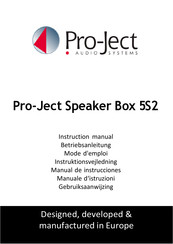 Pro-Ject Speaker Box 5S2 Manual De Instrucciones