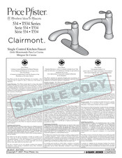 Price Pfister Clairmont T534 Serie Manual De Instrucciones