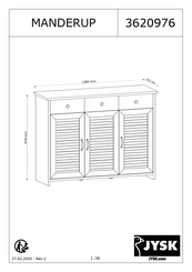 JYSK MANDERUP 3620976 Manual De Instrucciones