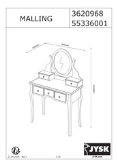 JYSK MALLING 55336001 Manual De Instrucciones