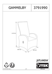 JYSK GAMMELBY 3791990 Manual De Instrucciones