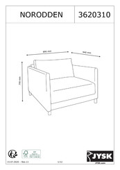 JYSK NORODDEN 3620310 Manual De Instrucciones