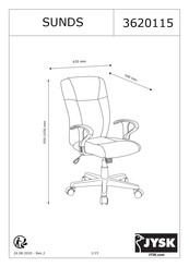 JYSK SUNDS 3620115 Manual De Instrucciones