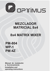 Optimus PM-4Z Manual De Instalación Y Funcionamiento