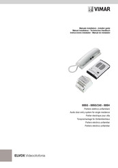 Vimar Elvox 885H Instrucciones Instalador