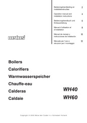 Vetus WH40 Manual De Manejo Y Instrucciones De Instalación