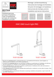 KWC ONO touch light PRO 10.651.022.000 Instrucciones De Montaje Y Servicio