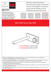 KWC ONO touch light PRO 11.654.003.000 Instrucciones De Montaje Y Servicio