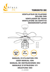 Klass Fan TORONTO DC Manual De Instrucciones