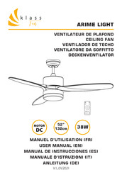 KLASS Fan ARIME LIGHT Manual De Instrucciones