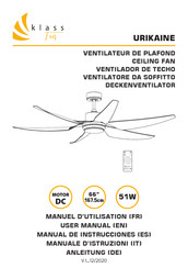 KLASS Fan URIKAINE Manual De Instrucciones