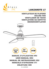 KLASS Fan LANZAROTE LT Manual De Instrucciones