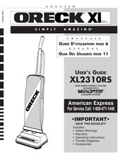 Oreck SIMPLY AMAZING XL2310RS Guia Del Usuario