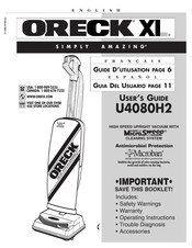 Oreck XL U4080H2 Guia Del Usuario