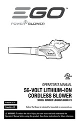 EGO Power+ Blower LB4800-FC Manual Del Usuario