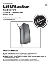 Chamberlain LiftMaster SECURITY+ 3800E Manual Del Usuario