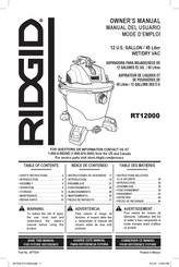 RIDGID RT12000 Manual Del Usuario