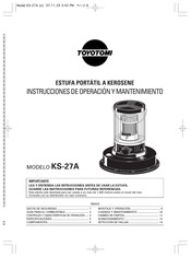 Toyotomi KS-27A Instrucciones De Operacion Y Mantenimiento