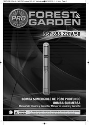 Forest & Garden PRO BSP 858 Manual Del Usuario Y Garantía