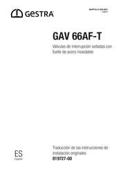 GESTRA GAV 66AF-T Traducción De Las Instrucciones De Instalación Originales