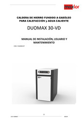 maxlor DUOMAX 30-VD Manual De Instalación, Usuario Y Mantenimiento