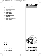 EINHELL GP 4600 INOX Manual De Instrucciones