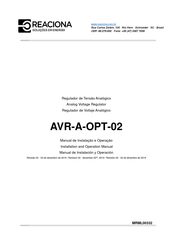 REACIONA AVR-A-OPT-02 Manual De Instalación Y Operación