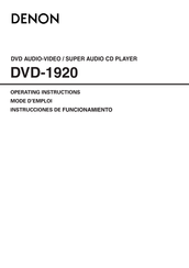 Denon DVD-1920 Instrucciones De Funcionamiento