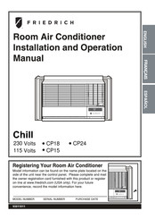 Friedrich Chill CP24 Manual De Instalación Y Operación